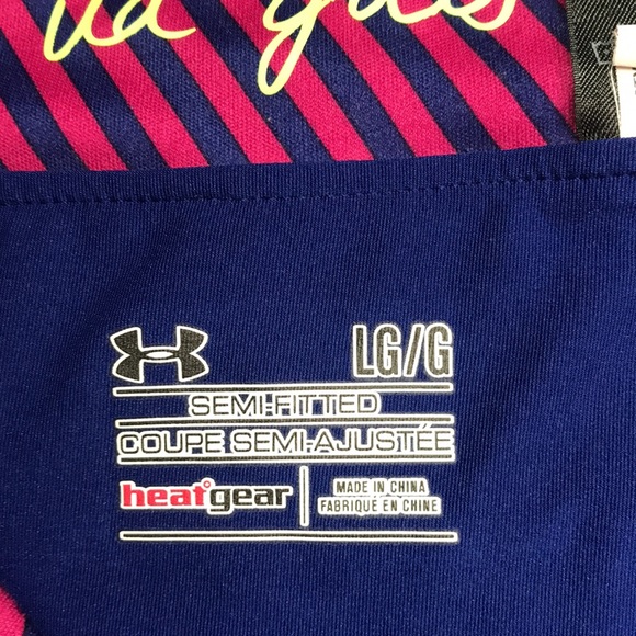 Under Armour Women's Pink and Blue Striped Shorts Skort Size Large | Like New - Picture 5 of 6